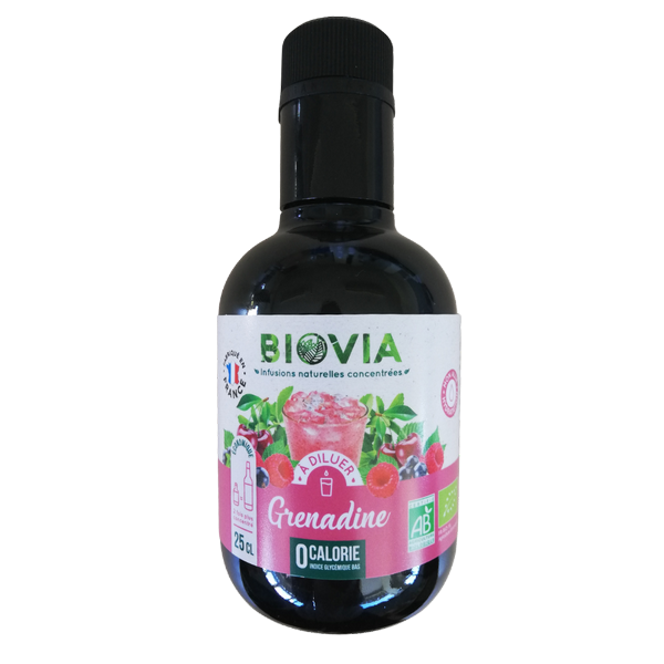 Biovia -- Infusion concentrée grenadine à la stévia bio - 25 cL